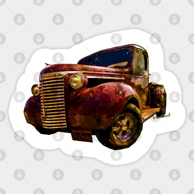 39 Chevy Pickup Maroon'd Sticker by vivachas